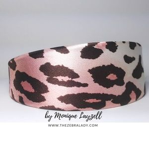 Pink Satin Ombre Leopard Headband
